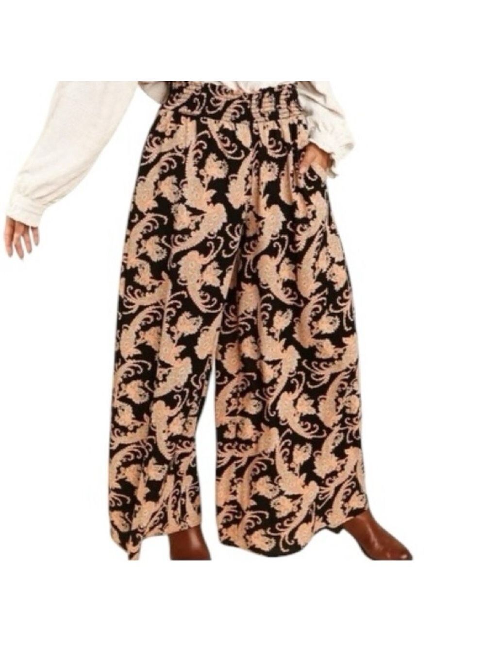 NWOT $88 Haptics Paisley Palozzo Pants - Picture 4 of 7
